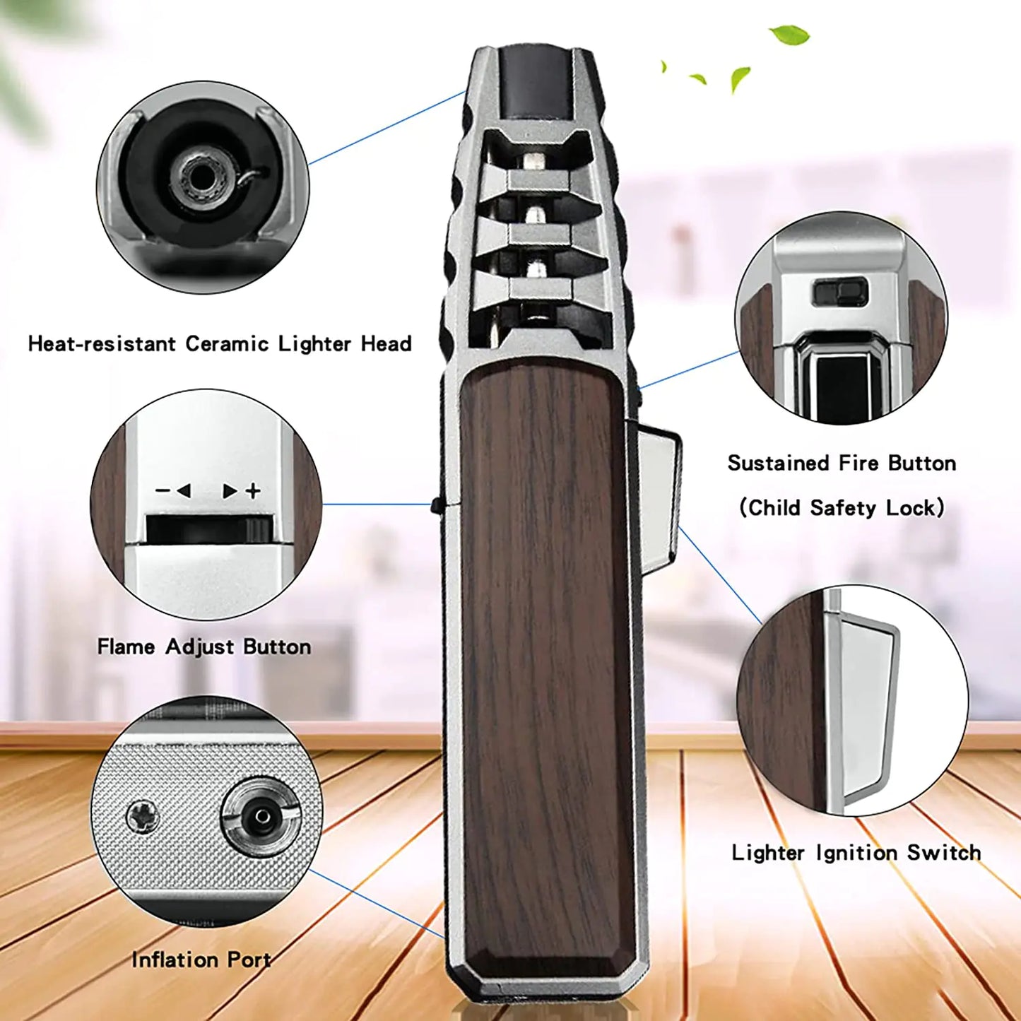 InfernoJet Cigar Torch Lighter (Powerful Big Jet Flame)